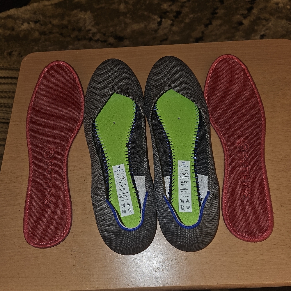 ROTHY'S 'The Flat' Gray Round Toe Flats 10 EXCELLENT PRE-OWNED! - Picture 7 of 9